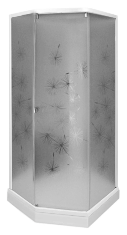 Showerama 8-5 90 4985029909 профиль и панель поддона белые, передние стекла художественные, задние у