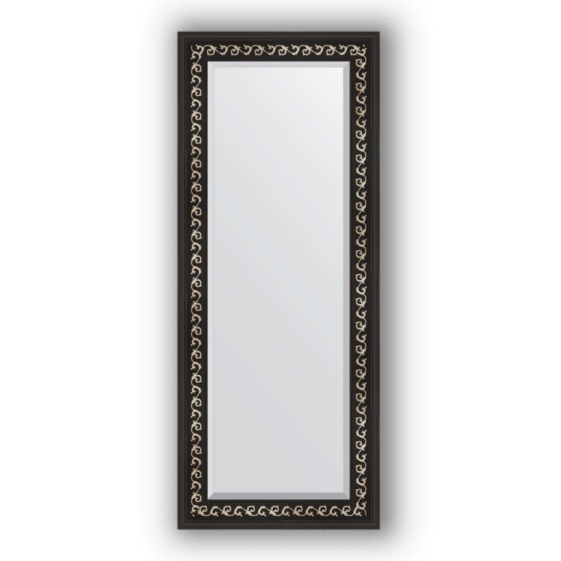 зеркало с гравировкой в багетной раме evoform черный ардеко 81 мм 65x154 см Зеркало Evoform Exclusive 135х55 Черный ардеко