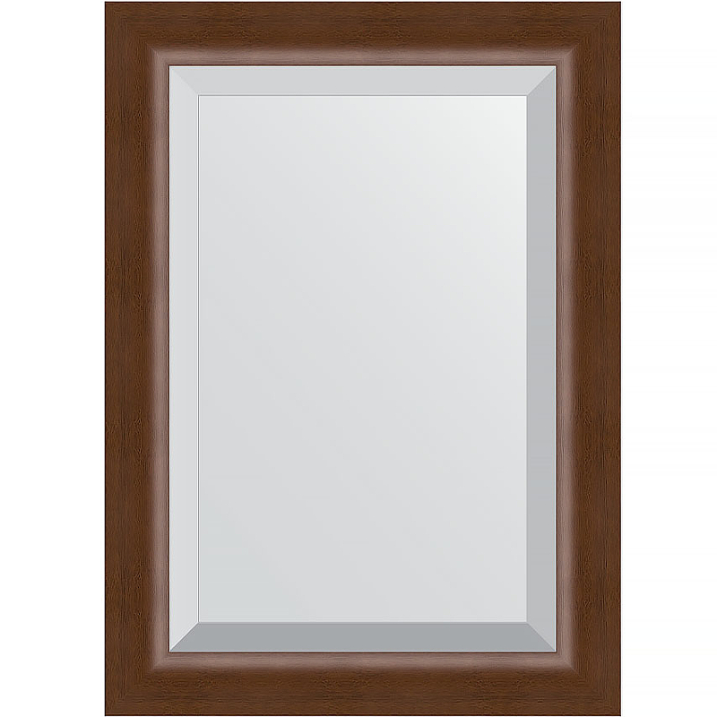 Зеркало Evoform Exclusive 72х52 BY 1127 с фацетом в багетной раме - Орех 65 мм зеркало в раме мебельный двор п5 с мд п1 орех