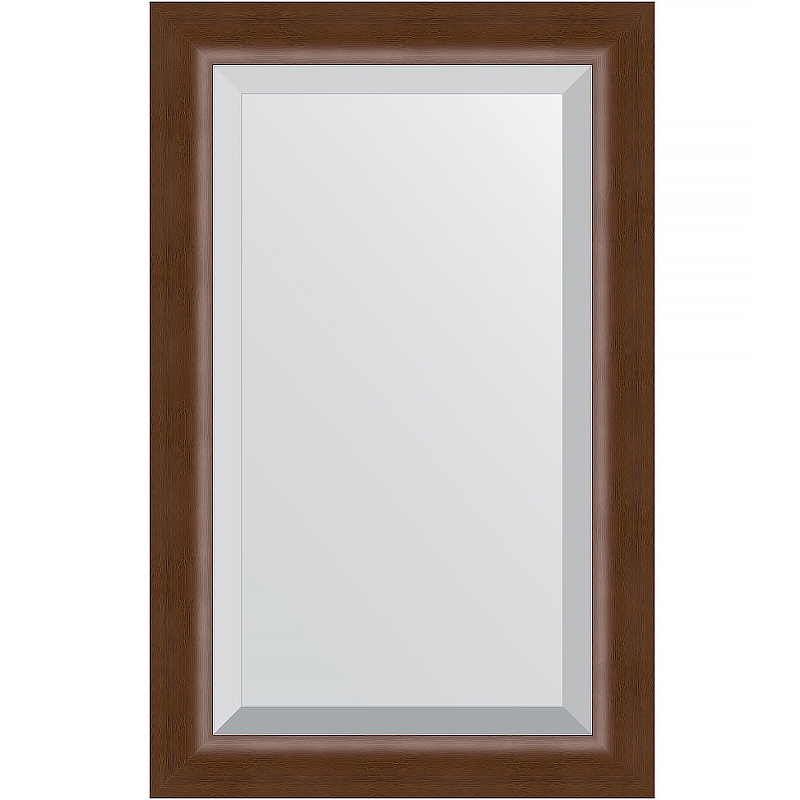 Зеркало Evoform Exclusive 82х52 BY 1137 с фацетом в багетной раме - Орех 65 мм зеркало в раме мебельный двор п5 с мд п1 орех