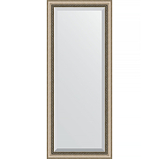 Зеркало Evoform Exclusive 153х63 BY 1182 с фацетом в багетной раме - Состаренное серебро с плетением 70 мм