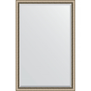 Зеркало Evoform Exclusive 173х113 BY 1212 с фацетом в багетной раме - Состаренное серебро с плетением 70 мм