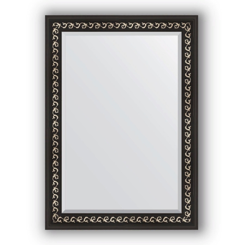 зеркало с гравировкой в багетной раме evoform черный ардеко 81 мм 65x154 см Зеркало Evoform Exclusive 105х75 Черный ардеко