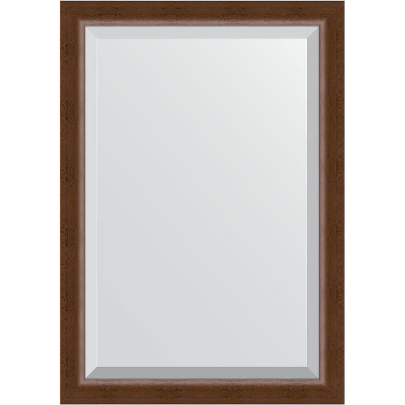 Зеркало Evoform Exclusive 102х72 BY 1197 с фацетом в багетной раме - Орех 65 мм зеркало в раме мебельный двор п5 с мд п1 орех