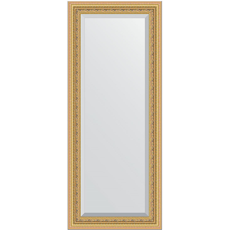 Зеркало Evoform Exclusive 145х60 BY 1264 с фацетом в багетной раме - Сусальное золото 80 мм зеркало с фацетом в багетной раме сусальное золото 80 мм 115 х 175 см evoform