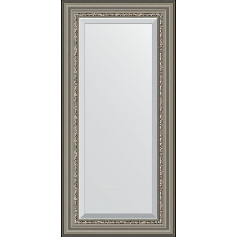Зеркало Evoform Exclusive 116х56 BY 1247 с фацетом в багетной раме - Римское серебро 88 мм