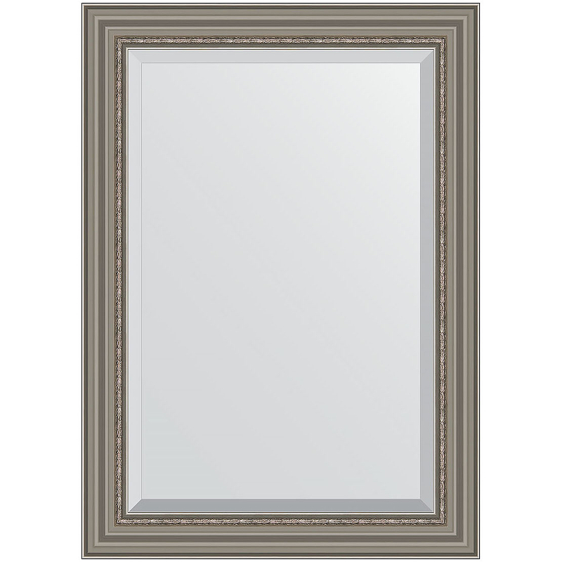 Зеркало Evoform Exclusive 106х76 BY 1297 с фацетом в багетной раме - Римское серебро 88 мм зеркало с фацетом в багетной раме римское серебро 88 мм 116 х 176 см evoform