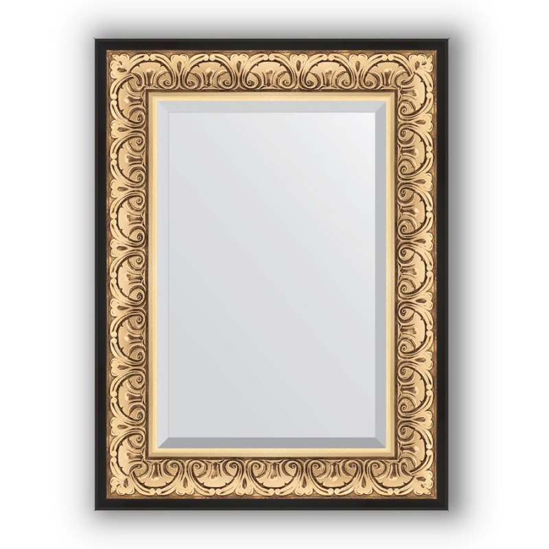 Зеркало Evoform Exclusive 80х60 Барокко золото зеркало evoform exclusive floor 205х115 by 6173 с фацетом в багетной раме барокко золото 106 мм