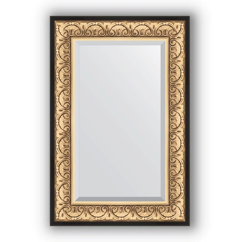 Зеркало Evoform Exclusive 90х60 Барокко золото зеркало evoform exclusive g floor 205х115 by 6373 с гравировкой в багетной раме барокко золото 106 мм