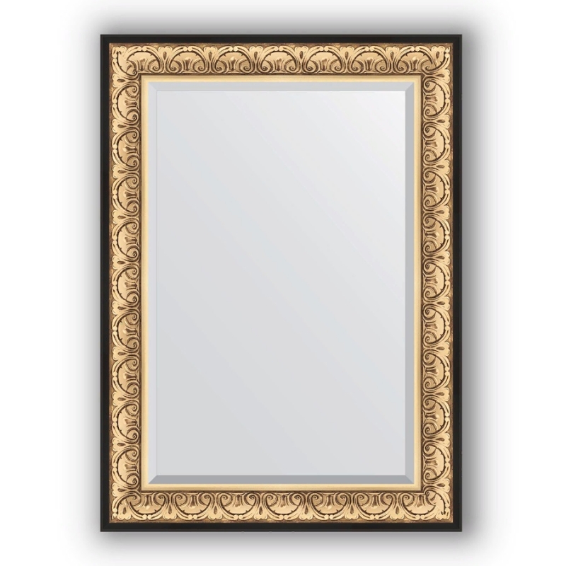 Зеркало Evoform Exclusive 110х80 Барокко золото зеркало evoform exclusive 100х70 by 3450 с фацетом в багетной раме барокко серебро 106 мм