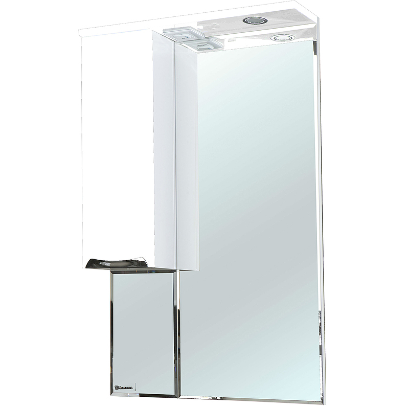 Зеркало со шкафом Bellezza Альфа 55 L 4618808002018 с подсветкой Белое зеркало со шкафом mixline альфа 64 l 534968 с подсветкой белое