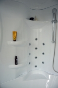 Душевой бокс Royal Bath ALP 150x100 RB150ALP-T-CH-L с гидромассажем стекло прозрачное задние стенки Белые-2