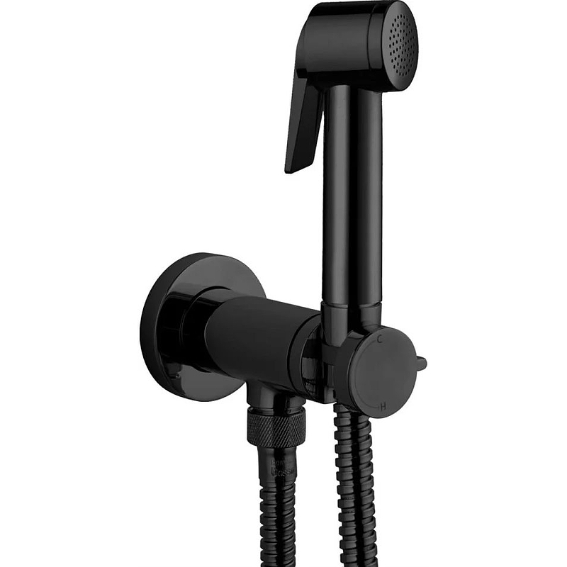 Гигиенический душ со смесителем Bossini E37015B.073 Черный матовый гигиенический душ bossini paloma flat b00462 073 черный матовый