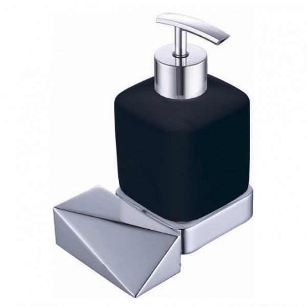 Дозатор для жидкого мыла Boheme New Venturo 10317-CR-B Хром, черный ершик для унитаза boheme new venturo 10319 cr b черный хром