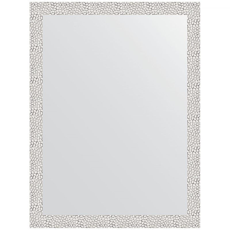 Зеркало Evoform Definite 81х61 BY 3162 в багетной раме - Чеканка белая 46 мм зеркало evoform definite 81х61 by 3166 в багетной раме волна алюминий 46 мм