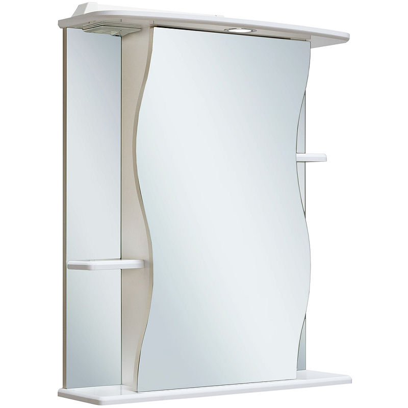 Зеркальный шкаф Runo Лилия 55 R 00000000028 с подсветкой Белый зеркальный шкаф санта стандарт 70 с подсветкой белый