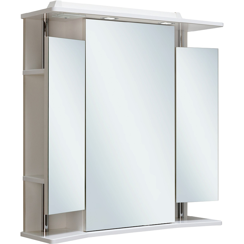 Зеркальный шкаф Runo Валенсия 75 00000000019 с подсветкой Белый зеркальный шкаф runo николь 55 l 00000000037 с подсветкой белый