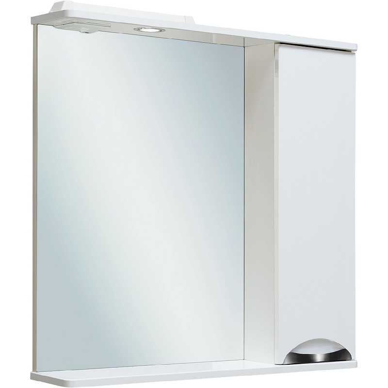 Зеркало со шкафом Runo Барселона 75 R 00000001033 с подсветкой Белое зеркало со шкафом runo турин 85 r ут000002105 с подсветкой белое