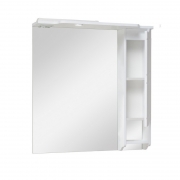 Зеркало со шкафом Runo Стиль 75 R 00000001128 с подсветкой Белое-1
