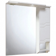 Зеркало со шкафом Runo Стиль 75 R 00000001128 с подсветкой Белое