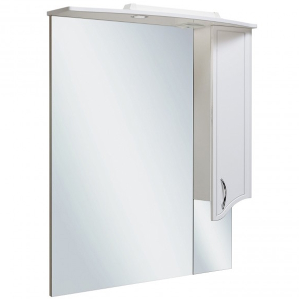 Зеркало со шкафом Runo Севилья 85 R 00000000595 с подсветкой Белое зеркало со шкафом runo толедо 75 r 00000001041 с подсветкой белое