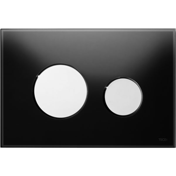 Клавиша смыва Tece Loop Glass 9240656 для унитаза Черная Хром глянцевый tece 9240656 teceloop панель смыва унитаза для системы двойного смыва материал стекло цвет панели черный цвет клавиш хром глянцевый