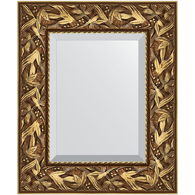 Зеркало Evoform Exclusive 59х49 BY 3363 с фацетом в багетной раме - Византия золото 99 мм