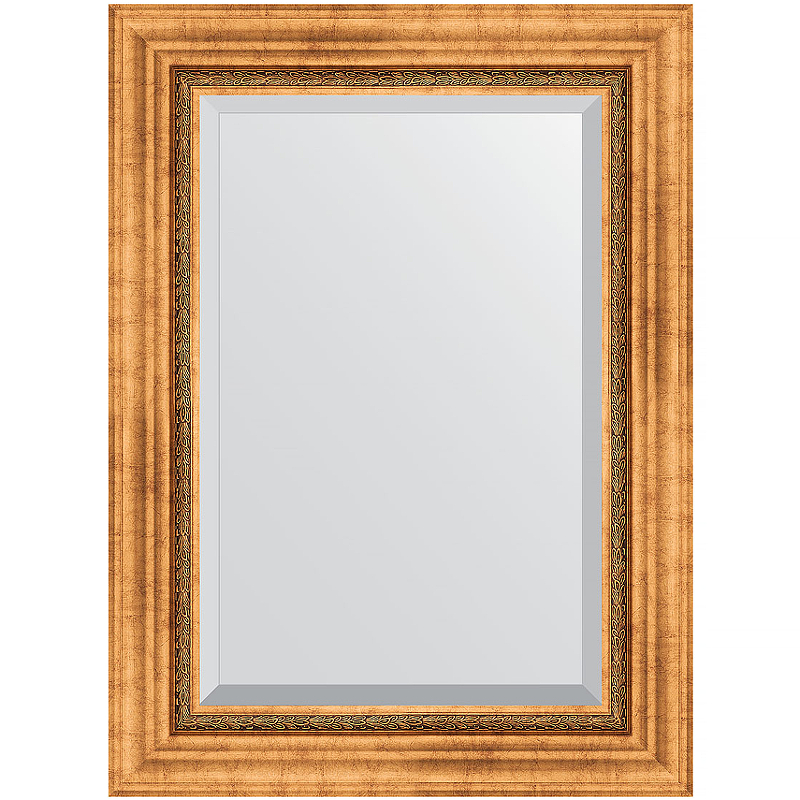 Зеркало Evoform Exclusive 76х56 BY 3386 с фацетом в багетной раме - Римское золото 88 мм зеркало с гравировкой в багетной раме римское золото 88 мм 76x131 см