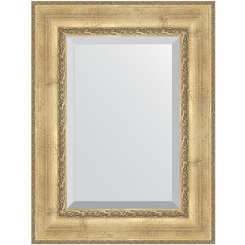 Зеркало Evoform Exclusive 82х62 BY 3402 с фацетом в багетной раме - Состаренное серебро с орнаментом 120 мм