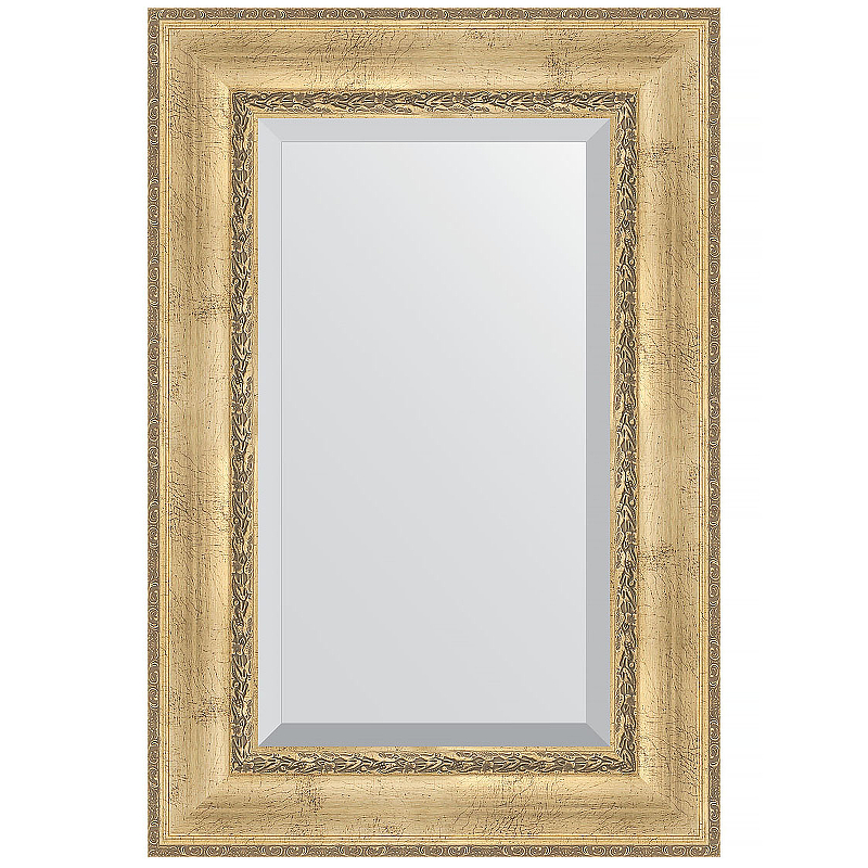 Зеркало Evoform Exclusive 92х62 BY 3428 с фацетом в багетной раме - Состаренное серебро с орнаментом 120 мм