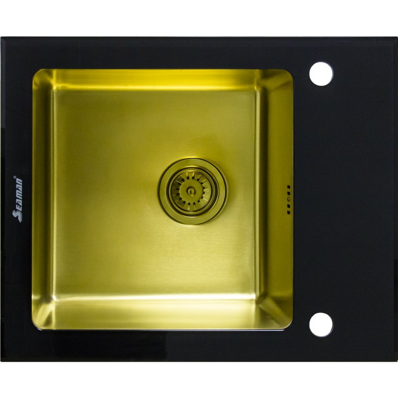 Кухонная мойка Seaman Eco Glass SMG-610B-Gold.B Золотая кухонная мойка seaman eco glass smg 780w gun b графит