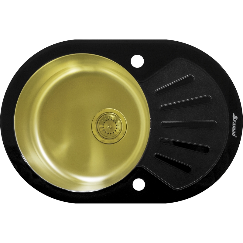 Кухонная мойка Seaman Eco Glass SMG-730B-Gold.B Золотая цена и фото