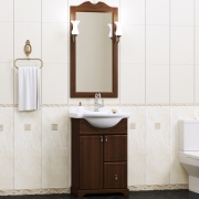 Комплект мебели для ванной Opadiris Клио 50 Орех антикварный со светильником Рустика Бронза