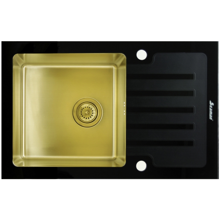Кухонная мойка Seaman Eco Glass SMG-780B-Gold.B Золотая кухонная мойка seaman eco glass smg 730w gun b графит