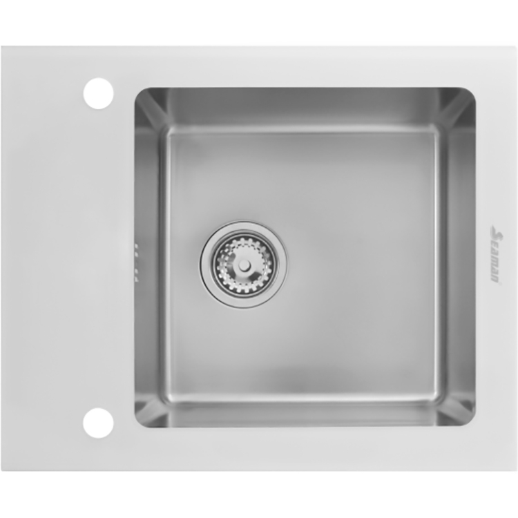 Кухонная мойка Seaman Eco Glass SMG-610W.B Нержавеющая сталь цена и фото