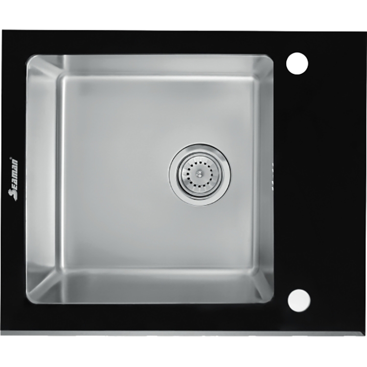 Кухонная мойка Seaman Eco Glass SMG-610B.B Нержавеющая сталь цена и фото