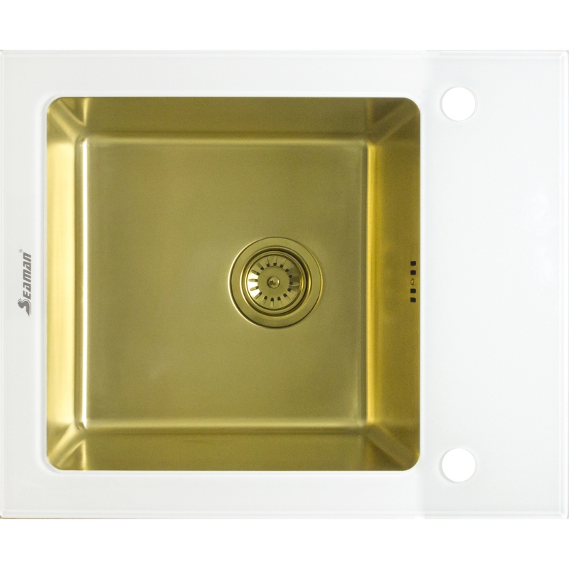 Кухонная мойка Seaman Eco Glass SMG-610W-Gold.B Золотая кухонная мойка seaman eco glass smg 730b gold b золотая