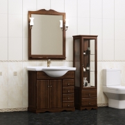 Комплект мебели для ванной Opadiris Клио 70 Орех антикварный со светильником Рустика Бронза-1