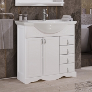 Комплект мебели для ванной Opadiris Клио 80 Белый матовый со светильником Рустика Хром-2