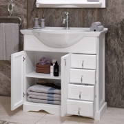 Комплект мебели для ванной Opadiris Клио 80 Белый матовый со светильником Рустика Хром-3