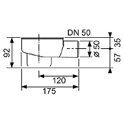 Сифон Tece Drainline DN50 0,8 л/с 650001 горизонтальный без погружного стакана-1