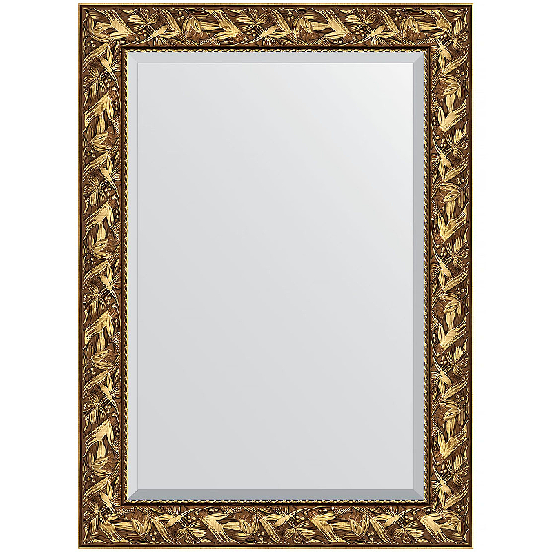 цена Зеркало Evoform Exclusive 109х79 BY 3467 с фацетом в багетной раме - Византия золото 99 мм