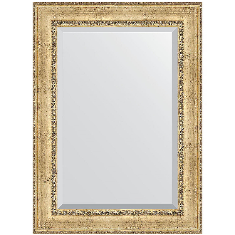 Зеркало Evoform Exclusive 112х82 BY 3480 с фацетом в багетной раме - Состаренное серебро с орнаментом 120 мм