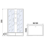 Душевая кабина River Quadro 90x70 МТ Б/К 10000002984 с поддоном-12