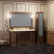 Комплект мебели для ванной Opadiris Лучия 150 Орех антикварный со светильником Рустика Бронза-5