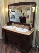 Комплект мебели для ванной Opadiris Лучия 150 Орех антикварный со светильником Рустика Бронза-6