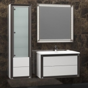 Комплект мебели для ванной Opadiris Капри 90 Белый/Орех антикварный-1