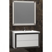Комплект мебели для ванной Opadiris Капри 90 Белый/Орех антикварный