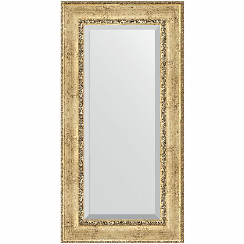 Зеркало Evoform Exclusive 122х62 BY 3506 с фацетом в багетной раме - Состаренное серебро с орнаментом 120 мм