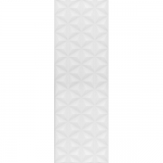 Керамическая плитка Kerama Marazzi Диагональ белый структура обрезной 12119R настенная 25х75 см